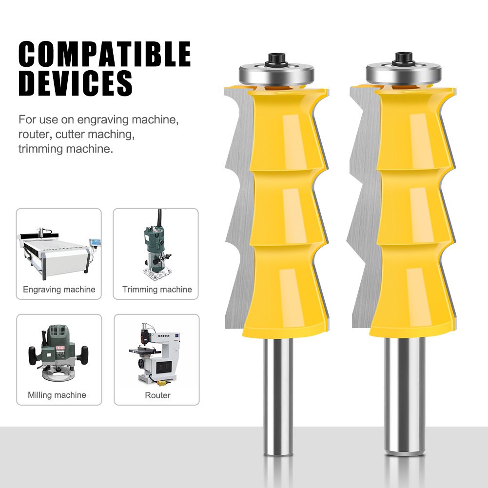 8mm and 1/2inch and 12mm Shank Shutter Armrest Router Bits Engrave and Line Cutter Shutter Door Cutter Tool Handrail Router Bits