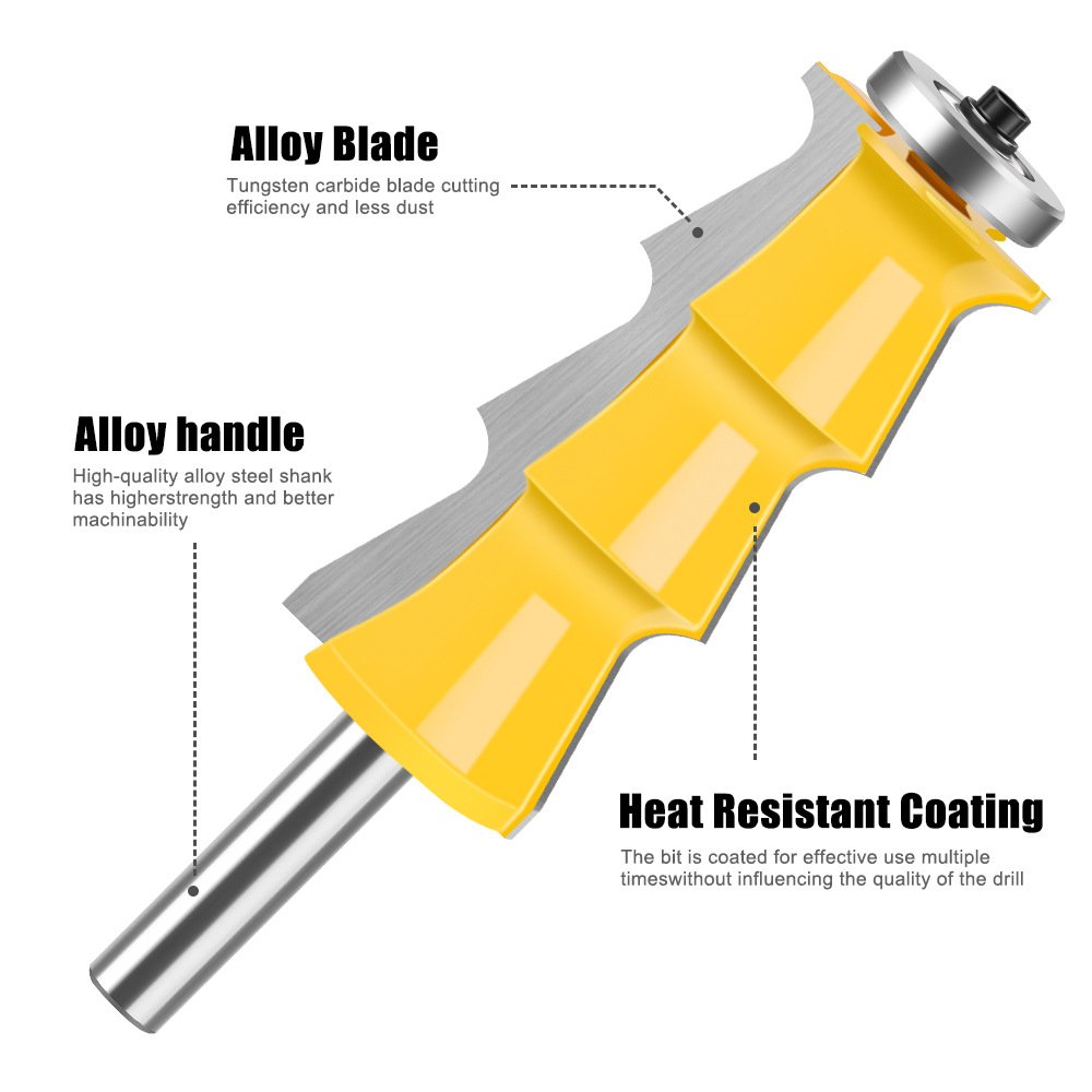 8mm and 1/2inch and 12mm Shank Shutter Armrest Router Bits Engrave and Line Cutter Shutter Door Cutter Tool Handrail Router Bits
