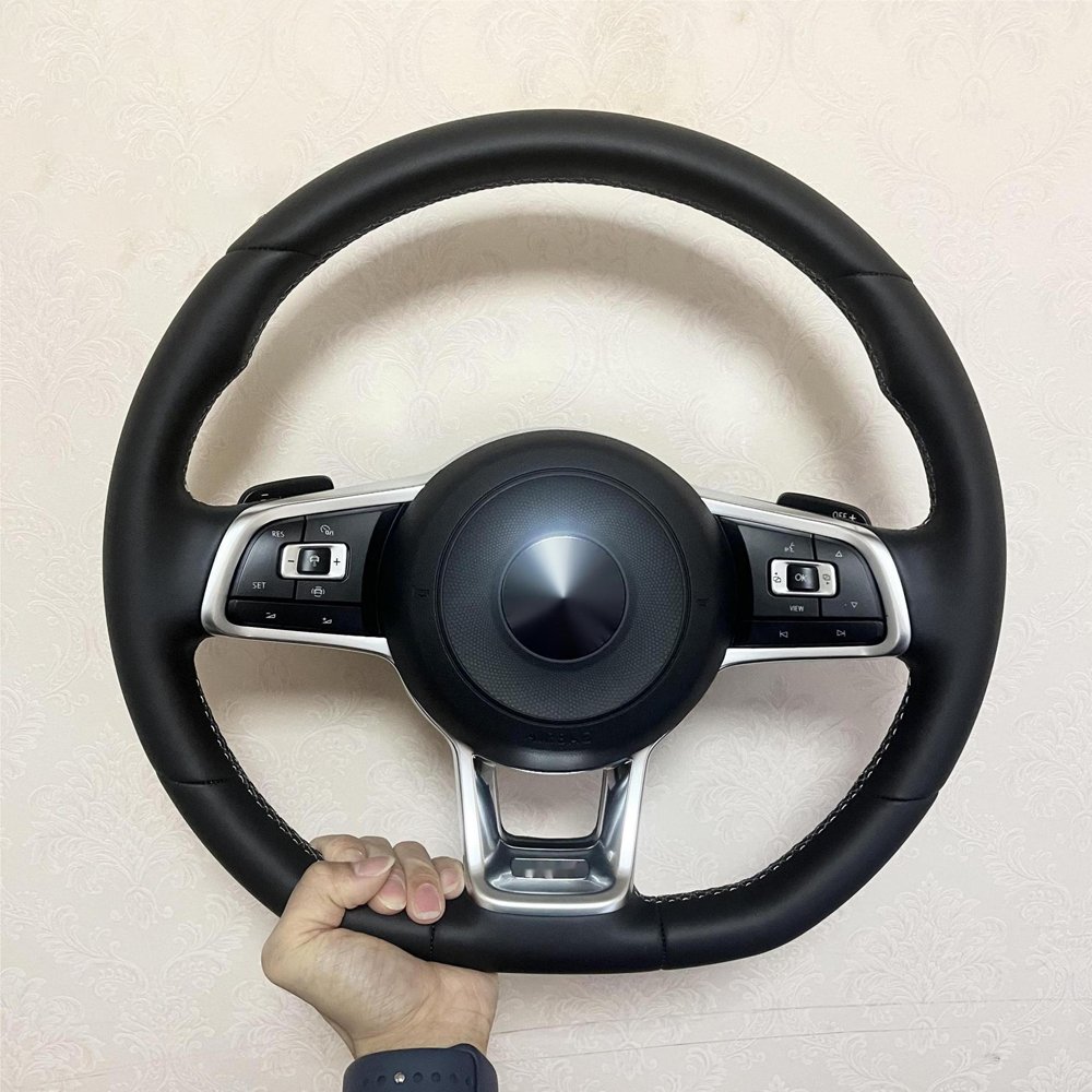 Leather Steering Wheel For Volkswagen MK7 MK6 Golf7 Polo CC Jetta Tiguan GTI R Steering Wheel