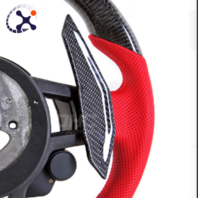 For 17-22 Audi R8 LED Carbon Fiber Perforated leather devil horns Car sports Steering Wheel