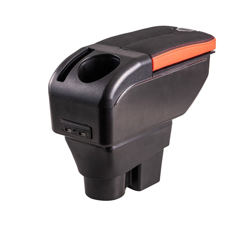 Factory Hot Sell Car Armrest Storage Box Center Console With USB Cup Holder Wireless Charge for Most of Car