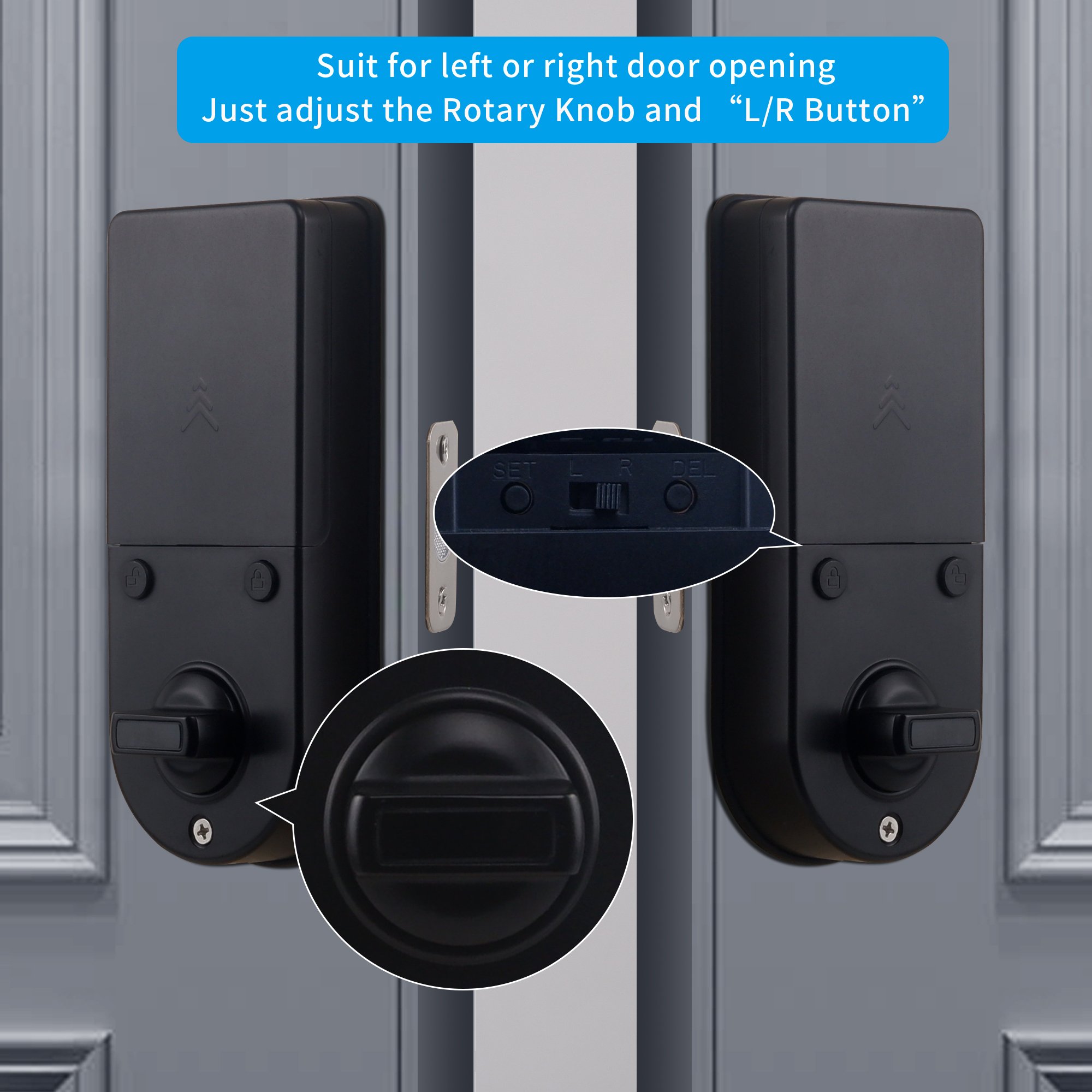 NeweKey Digital Serrures Deadbolt Glass Relay With Auto Intelligente Bluetooth Locks with Bluetooth Locks