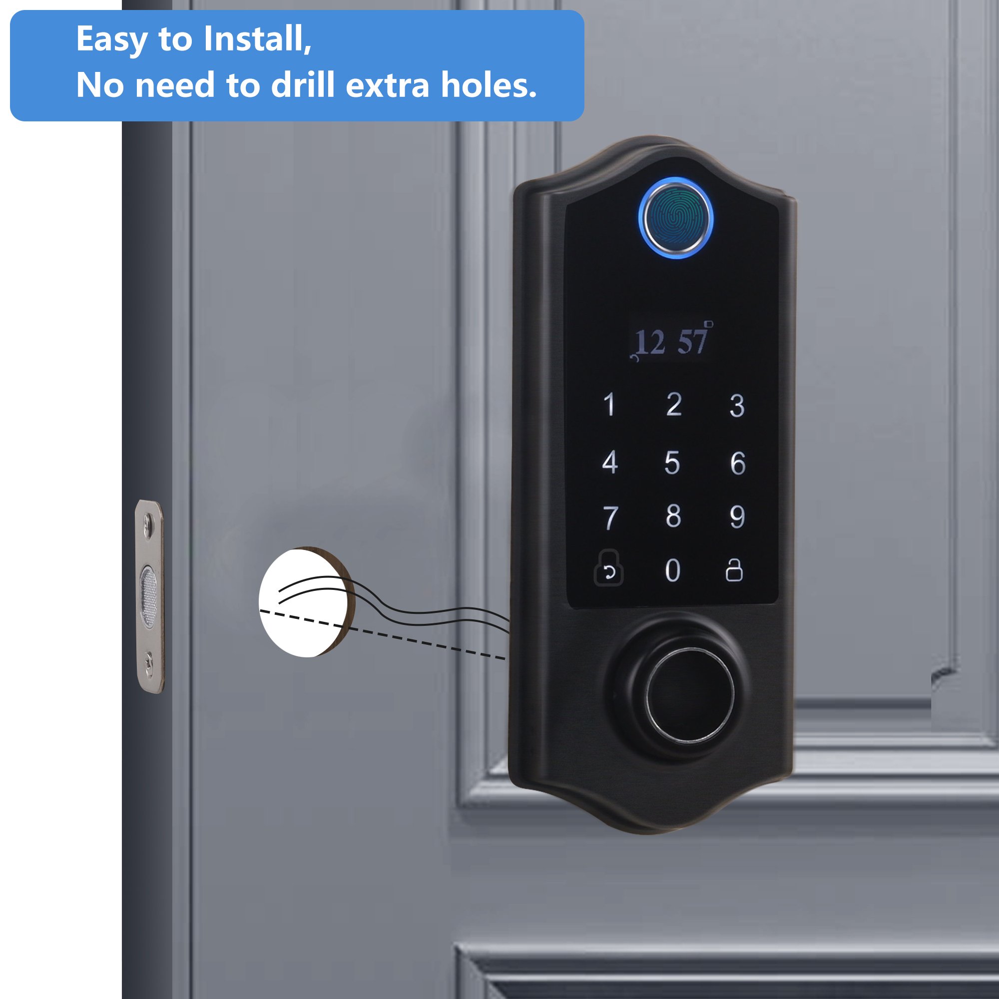 NeweKey Digital Serrures Deadbolt Glass Relay With Auto Intelligente Bluetooth Locks with Bluetooth Locks