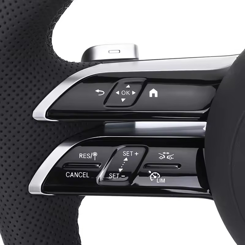 Custom Lenkrad Half Perforated Leather Carbon Steering Wheel for Mercedes Benz W463 W219 C217 W217 CLS W218 W166 W205 W211 GLC
