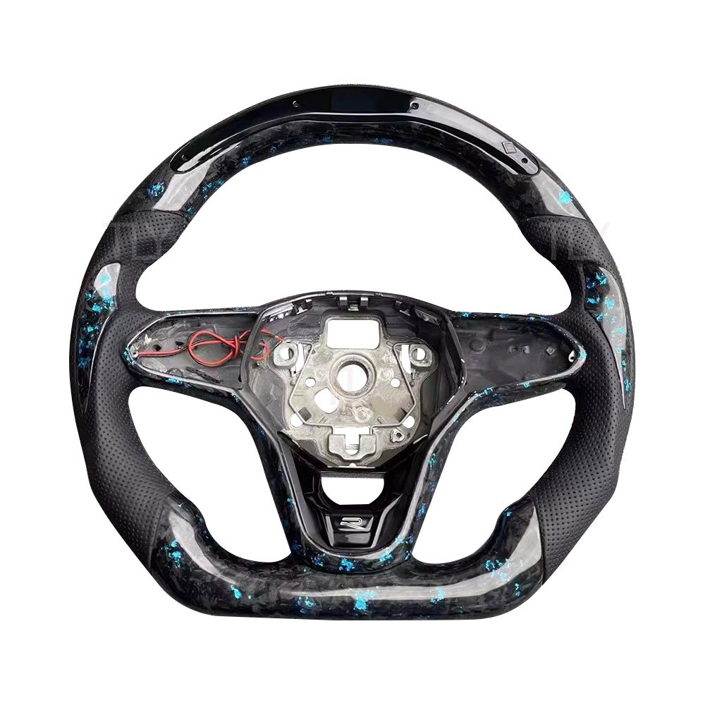 For Volkswagen GOLF R GTI 6 8 VW Mk7.5 Gti Carbon Fiber Led Steering Wheel With LED Display Real Carbon Fiber