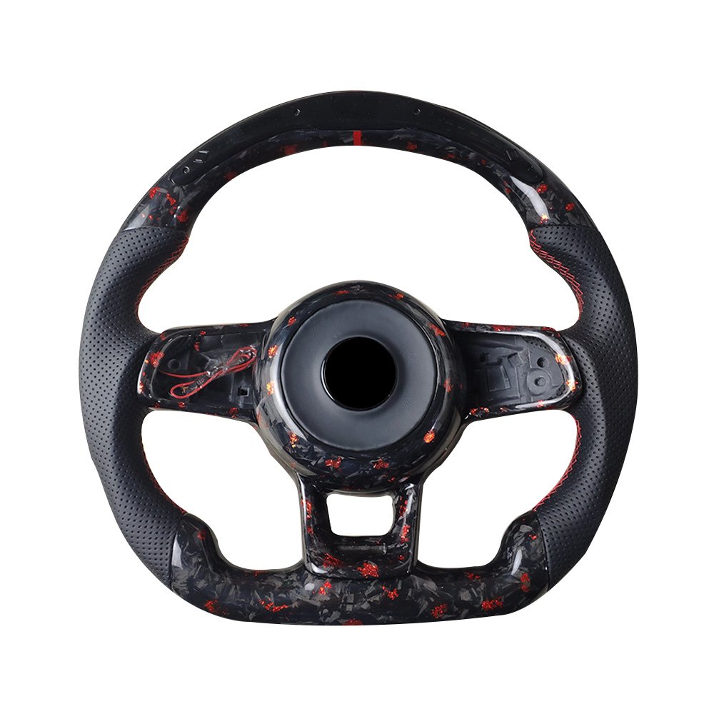 For Volkswagen GOLF R GTI 6 8 VW Mk7.5 Gti Carbon Fiber Led Steering Wheel With LED Display Real Carbon Fiber