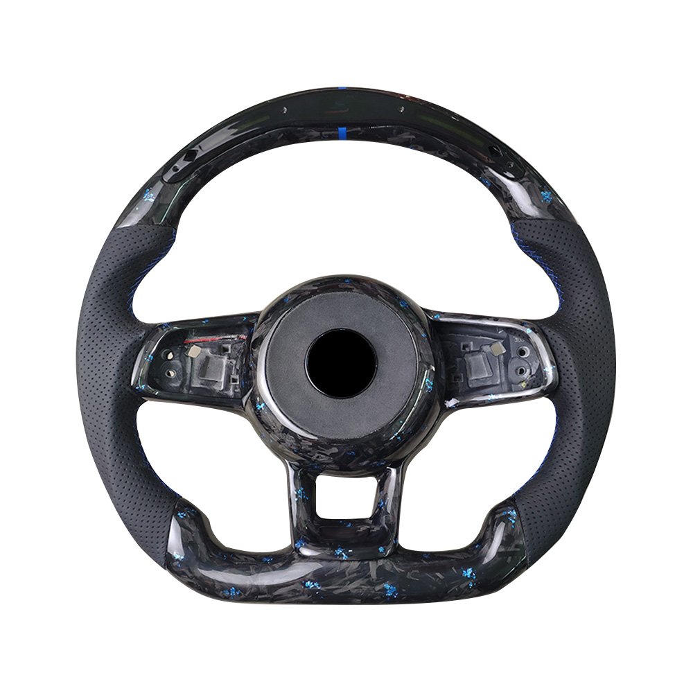 For Volkswagen GOLF R GTI 6 8 VW Mk7.5 Gti Carbon Fiber Led Steering Wheel With LED Display Real Carbon Fiber