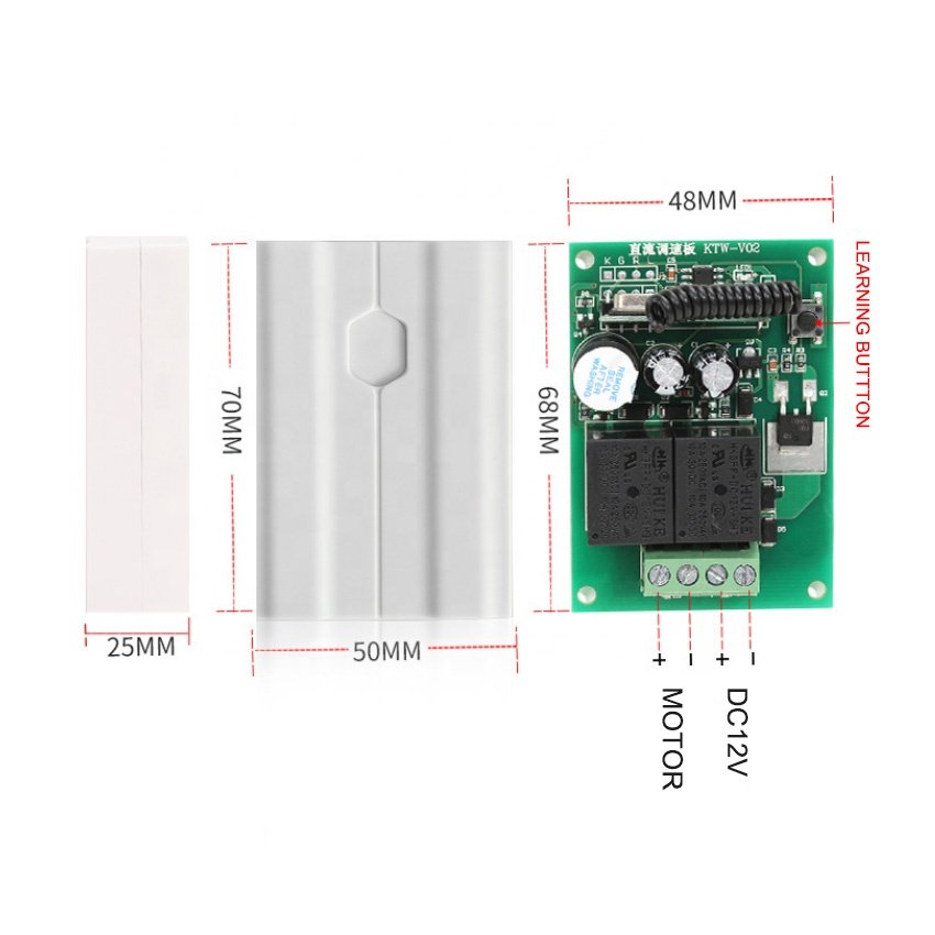 315MHz DC 12V 10A Relay Receiver Module Motor Wireless Remote Control Switch Electric Curtain Remote Forwards Reverse