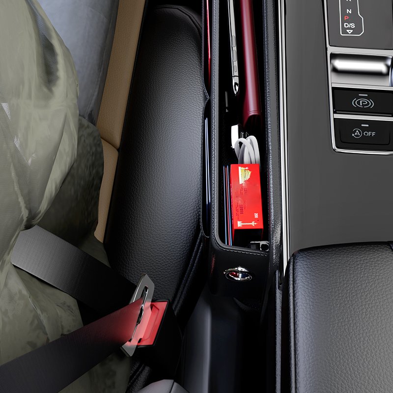 Factory Price PU Leather Console Side Front Seat Storage Box Car Seat Gap Filler Car Seat Organizer