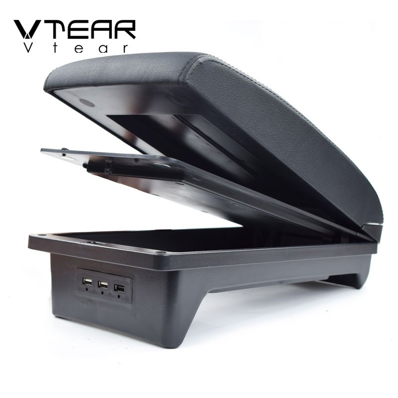 Vtear for Mitsubishi Xpander Armrest Car Interior Accessories USB Charging Arm Rest Box Car-styling Decoration Parts 2015-2019
