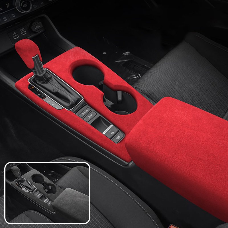 Alcantara Armrest Box Water Cup Holder Central Panel Cover Armrest Cover Gear Shift Cover Sets for Honda CIVIC Integra 2022