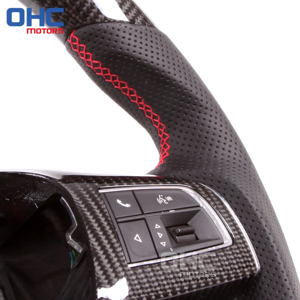 LED RPM Real Carbon Fiber Steering Wheel for Maserati Ghibli Levante 2014 2015 2016 2017 2018 Sport Steering Wheels OHC MOTORS
