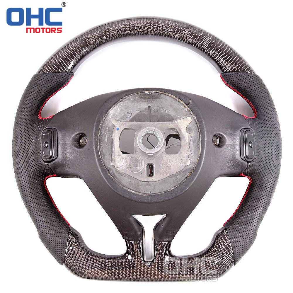 LED RPM Real Carbon Fiber Steering Wheel for Maserati Ghibli Levante 2014 2015 2016 2017 2018 Sport Steering Wheels OHC MOTORS
