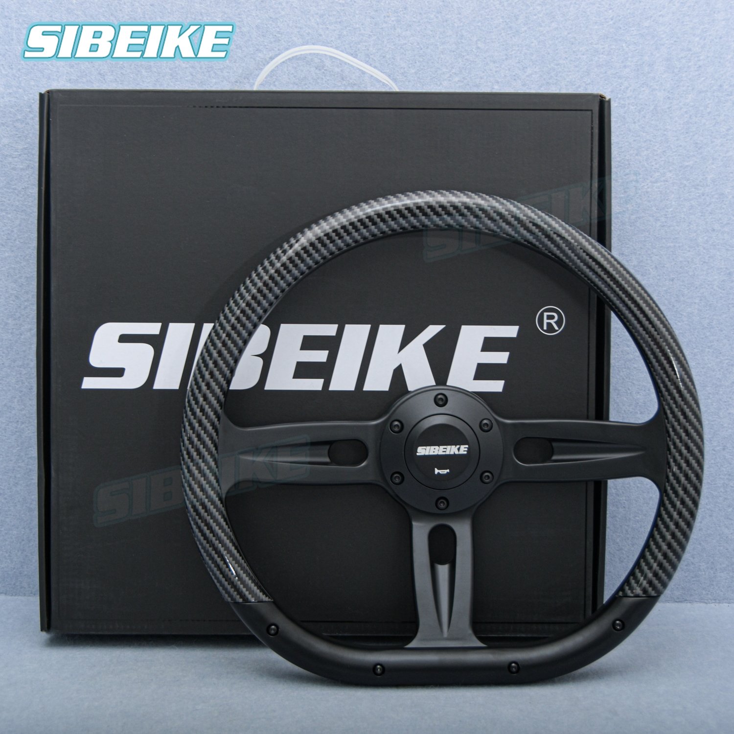 14inch JDM Classic Wood Film Steering Wheel 350mm Universal D Shape Modified Retro Truck Car Steering Wheel