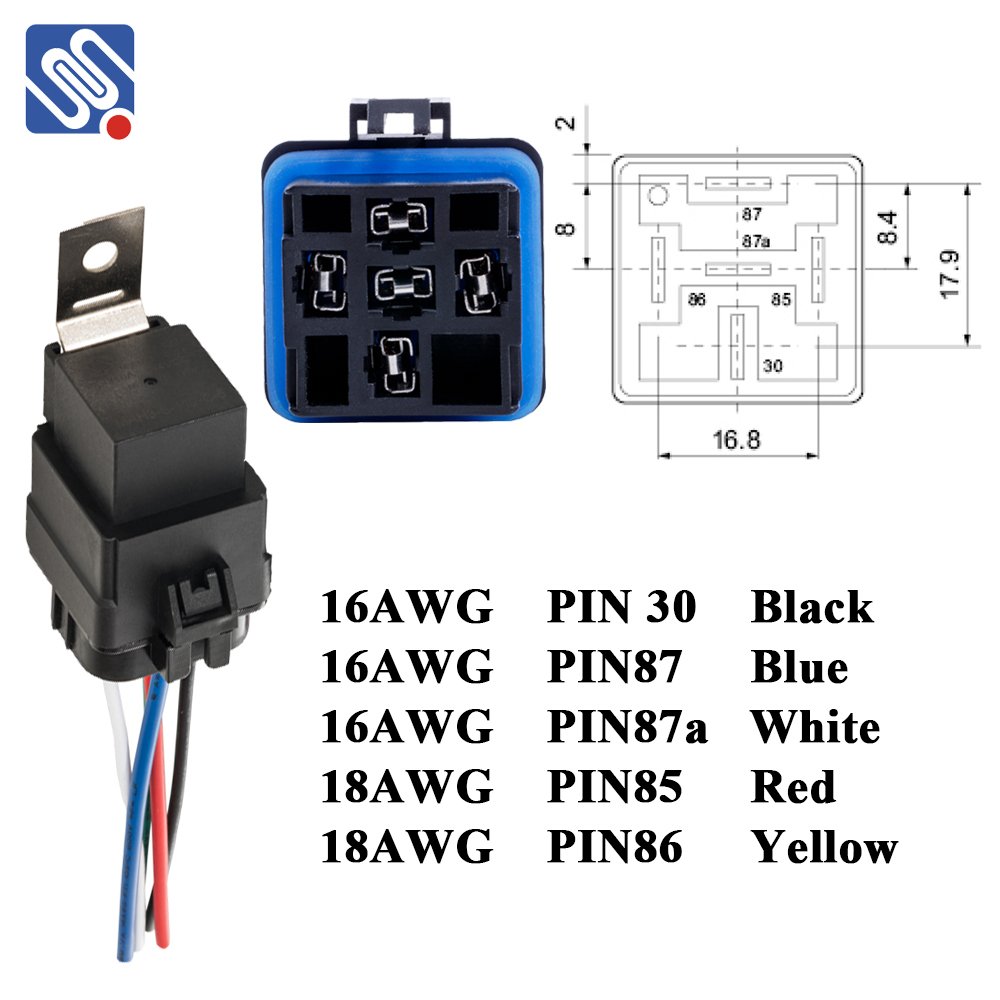 Meishuo MAH3-S-112-C-5 40A Car Relay 14vdc Load 12v/40a Waterproof Auto Relays