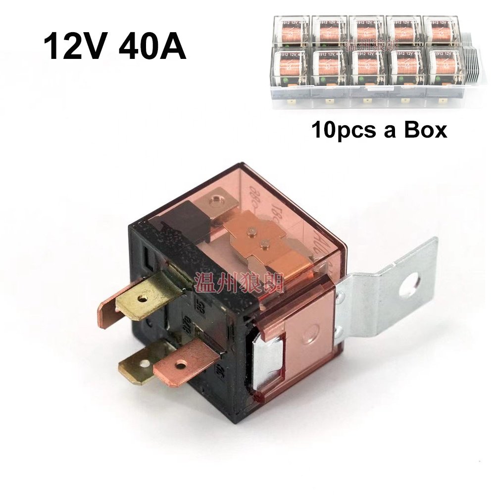 12V 40A 4-Pin Automotive Relay | Plastic Case Car Control Device | High-Speed Switching for Auto Horns,Headlights, Starter