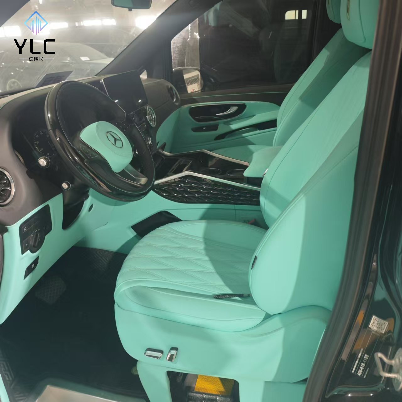 YLC Factory Auto Van Rear Seats Kit with Armrest Console Box Car Folding VIP Car Seat Table for V Class Vito Metris