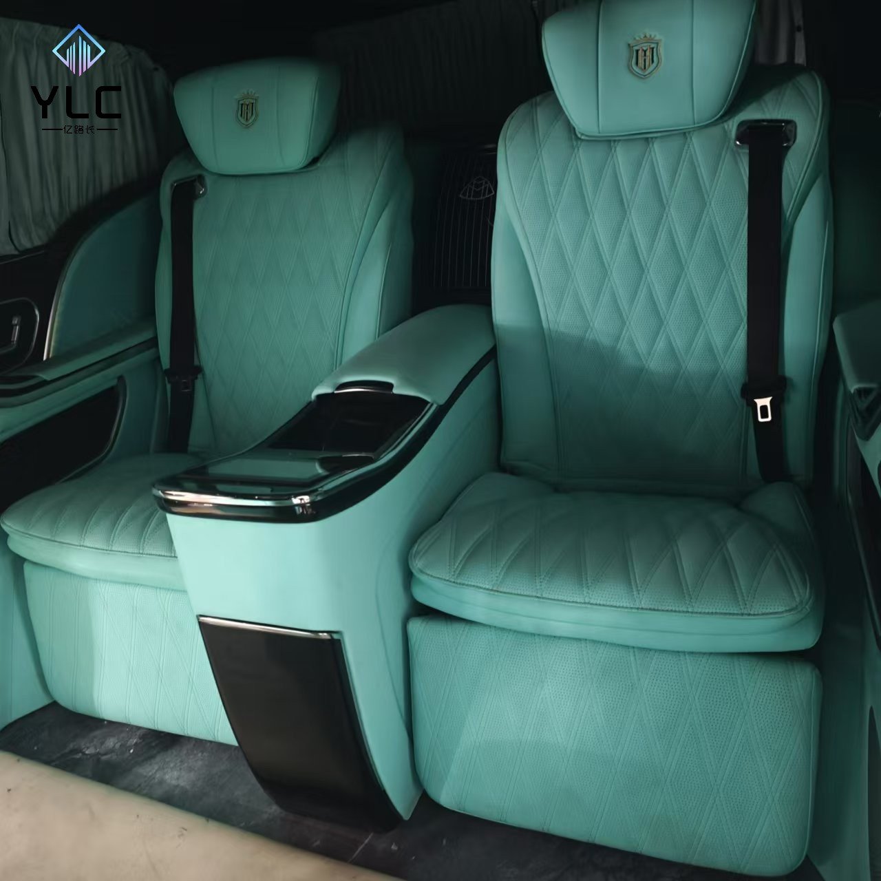 YLC Factory Auto Van Rear Seats Kit with Armrest Console Box Car Folding VIP Car Seat Table for V Class Vito Metris