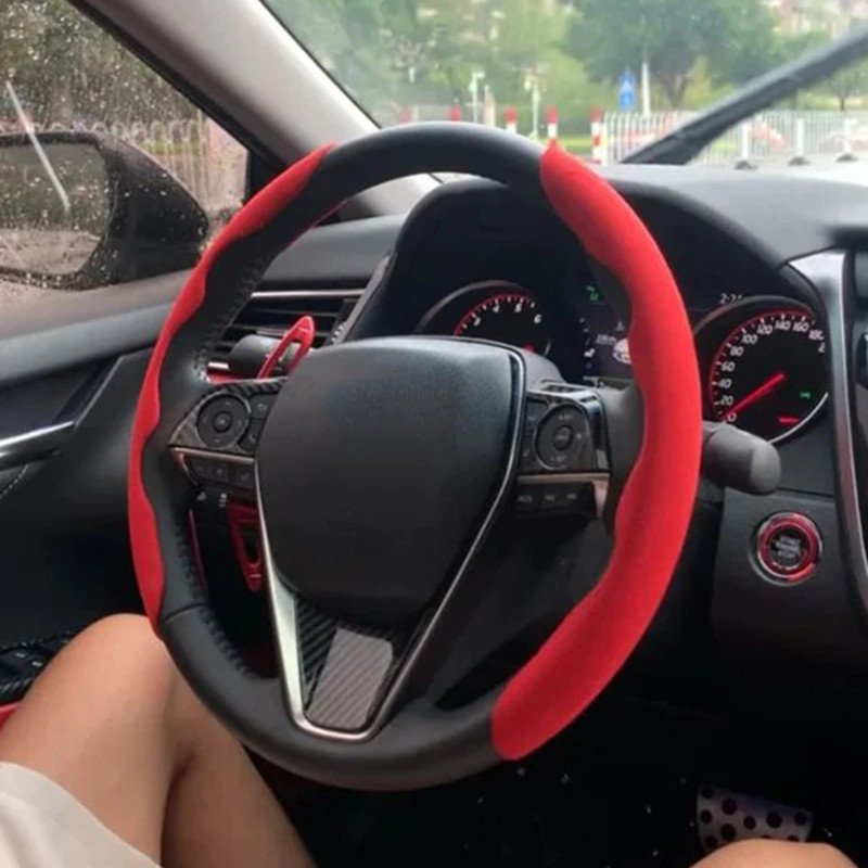 Car Wheel Cover Winter Suede Anti-Skid Steering Wheel Cover Steering Accessories For Car Four Seasons Universal Decorative
