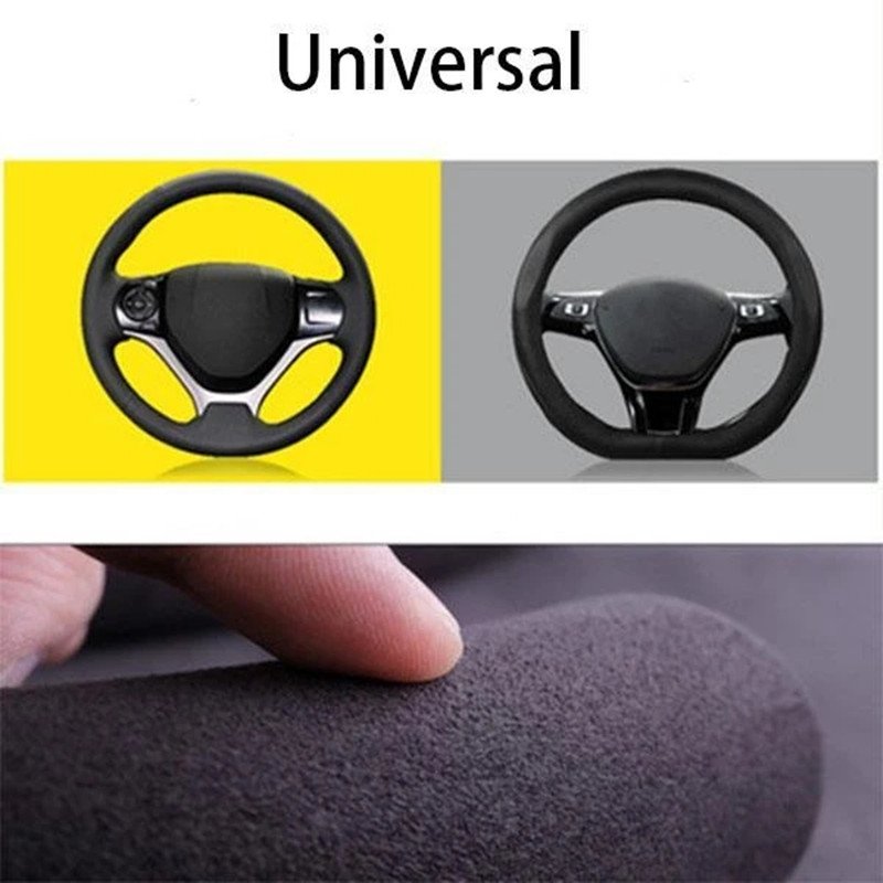 Car Wheel Cover Winter Suede Anti-Skid Steering Wheel Cover Steering Accessories For Car Four Seasons Universal Decorative