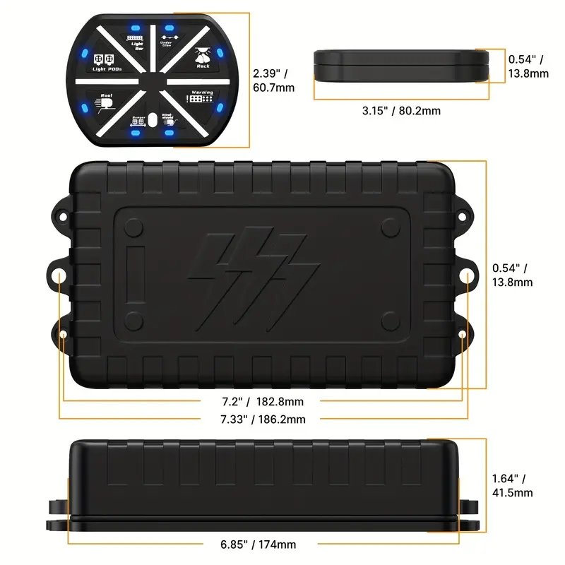 8 Gang Switch Panel Automotive Remote Wireless Touch Control Panel On-Off Blue LED Switch With Circuit Control Relay System Box