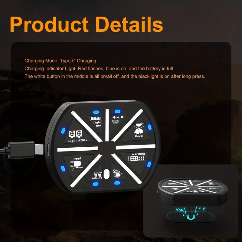 8 Gang Switch Panel Automotive Remote Wireless Touch Control Panel On-Off Blue LED Switch With Circuit Control Relay System Box