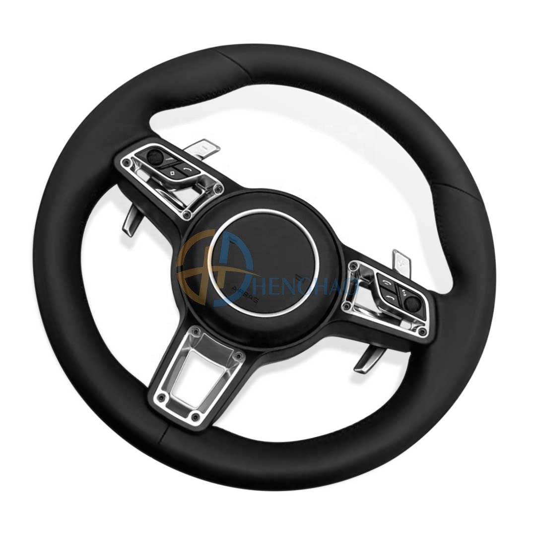 Customized Leather Steering Wheel Fit For Porsche Cayenne Macan Panamera Cayman 718 991 911 Steering Wheel Upgraded GT Style