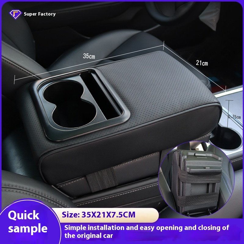 Multifunctional Car Seat Storage Box Heightened Armrest Four Seasons Universal Perforated Breathable Anti-Stuffy Pad Water Cup