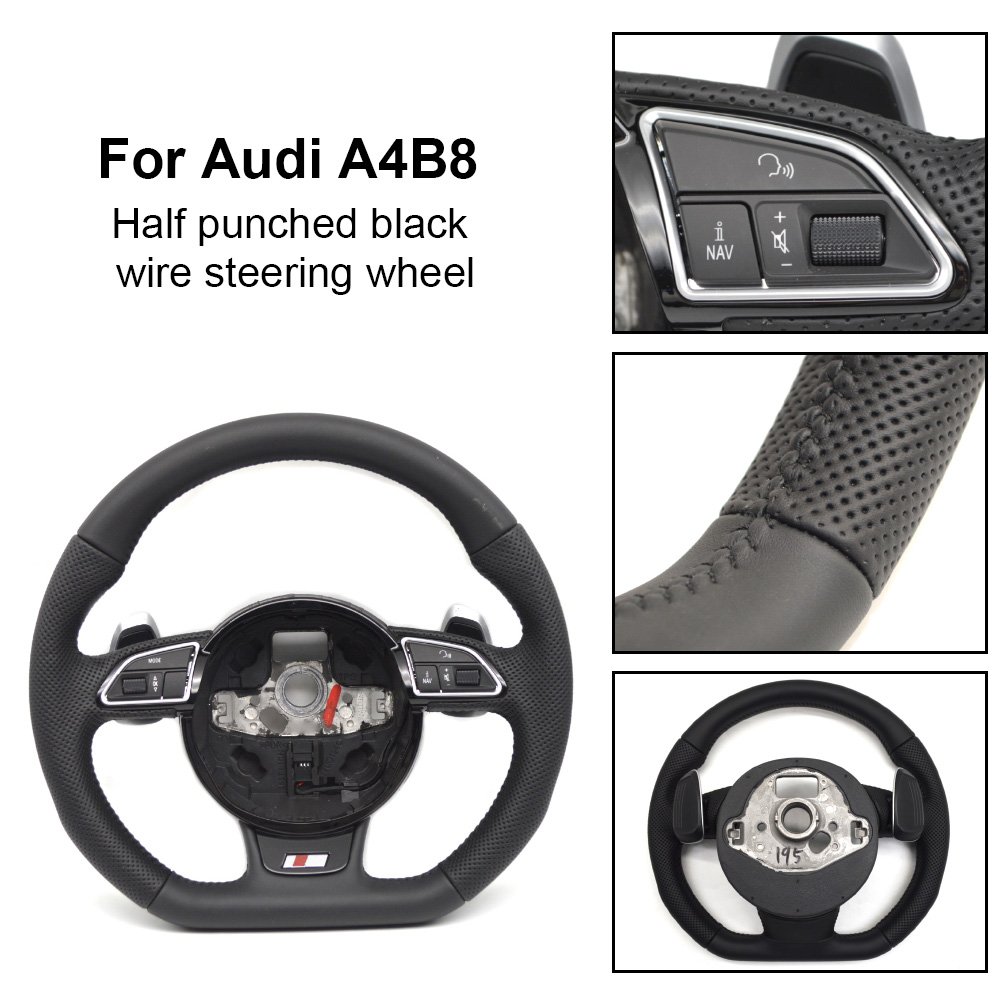 Leather Steering Wheel Upgrade Fit For Audi A4 B8 Q3 A3 8V Steering Wheel Carbon Fiber