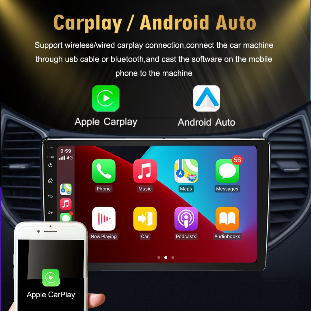 Icreative 1+16GB Car Radio For Peugeot 207 207CC 2007-2013 Android Carplay Multimedia Player GPS Navigation 4G WiFi Touch Screen