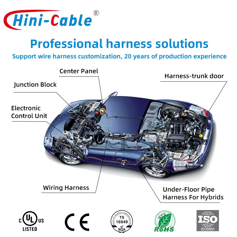Factory Miniature 12v 40a High Power Auto Relay Socket Customized Sealed Protection Switching Wire Harness Cable