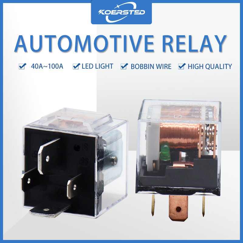KV4T Series - 40A 80A 100A Automotive Relay Transparent, High Quality 12V 24V Relay, Metal Bracket/Double Contacts/Round Base