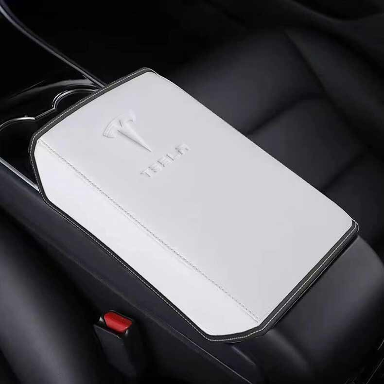 Car Armrest Cover for Tesla Model 3/Y (2017-2024) Premium Center Console Stylish Interior Decor Accessories Waterproof Box Mat