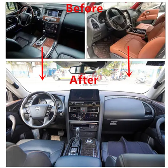 Maictop car interior center console upgrade accessories modification steering wheel assembly comfortable touch For Nissan Patrol