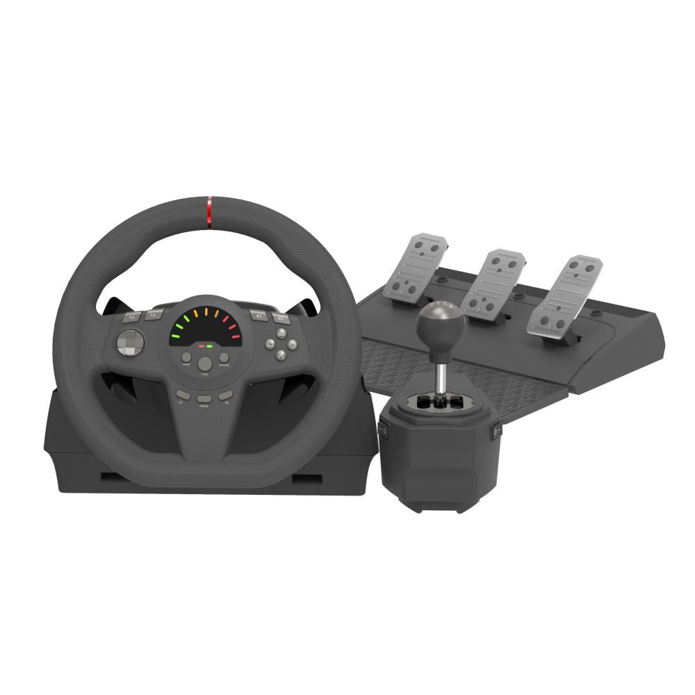Factory Hot New Rotating Racing Game Steering Wheel For PC PS3 PS4 Xboxone Switch Driving Steering Wheel 3 Pedals