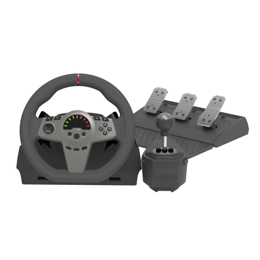 Factory Hot New Rotating Racing Game Steering Wheel For PC PS3 PS4 Xboxone Switch Driving Steering Wheel 3 Pedals