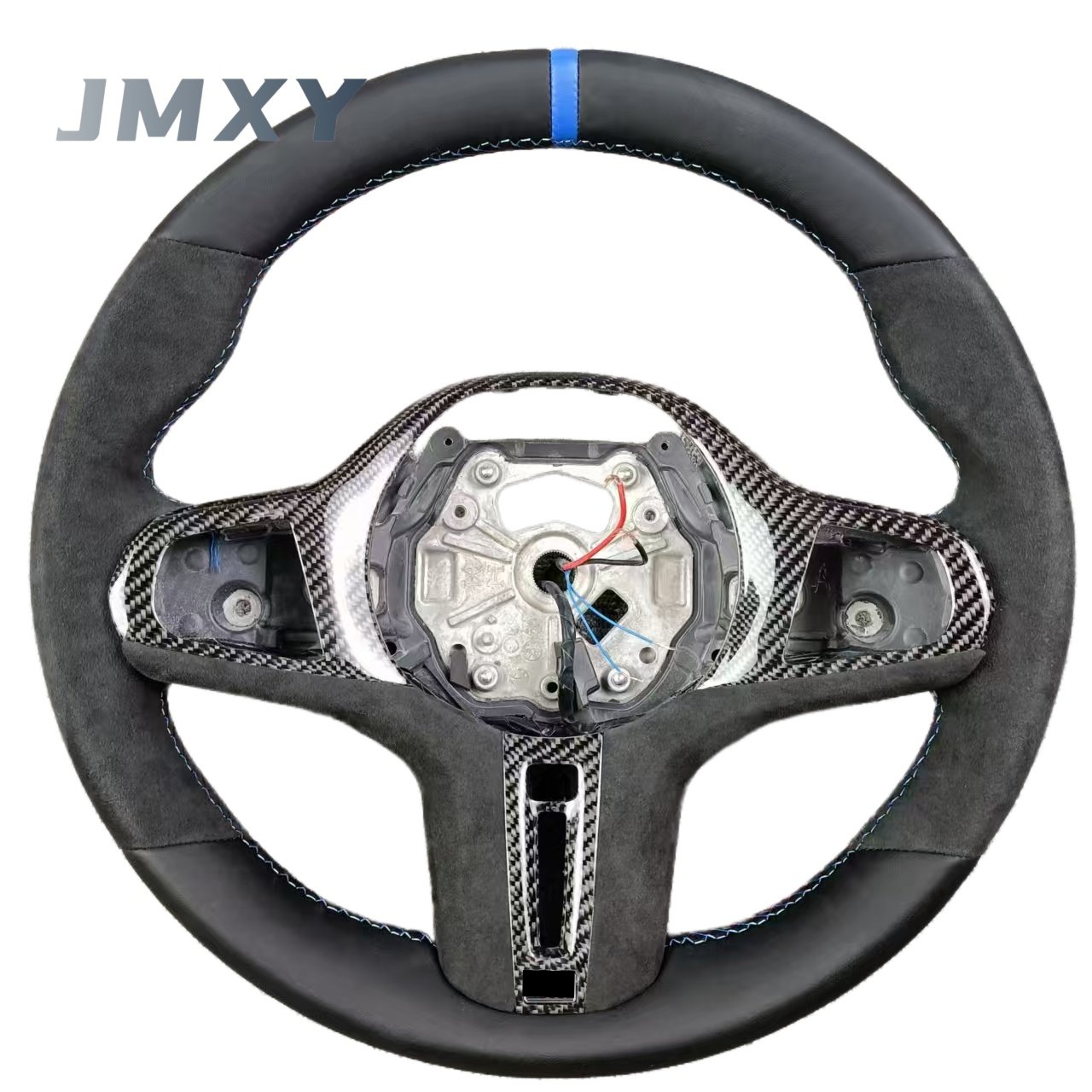 Custom Sports-Style Real Carbon Fiber Leather Steering Wheel for BMW 3 Series G20 & 5 Series G30 Car Interior Accessory