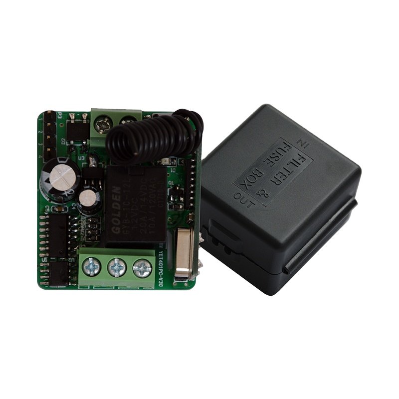 YET401PC-V3.0 Wireless Remote Switch 433 MHz DC 12V/24V 10A 1CH Relay Receiver ON/OFF Transmitter for Garage Gate Motor & Light