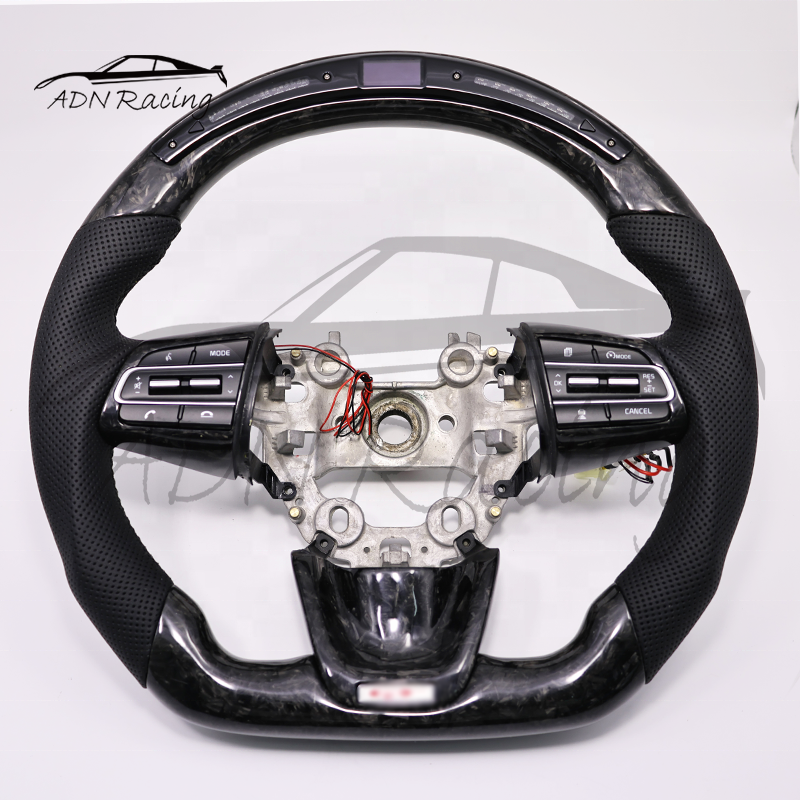For KIA Stinger GT Carbon Fiber Steering Wheel Trim Cover