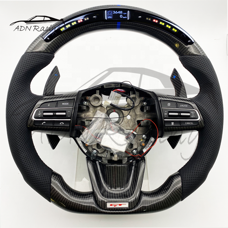 For KIA Stinger GT Carbon Fiber Steering Wheel Trim Cover