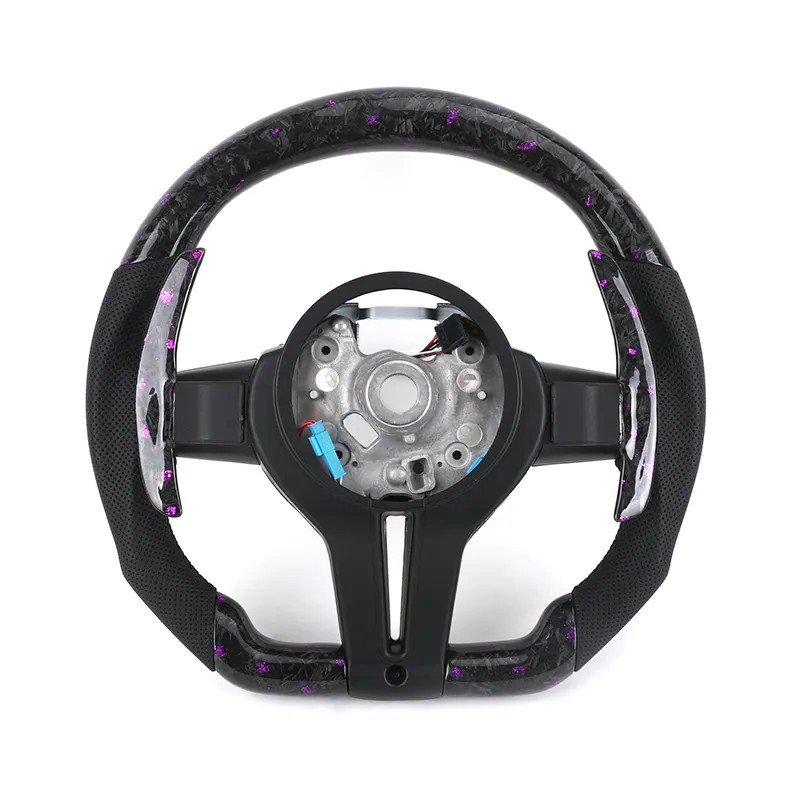With OBD Led M Sport Volant Lenkrad Purple Forged Carbon Steering Wheel for BMW M4 F82 M2 F82 M5 F90 M3 F80 F30 M5 F10 E90 E92