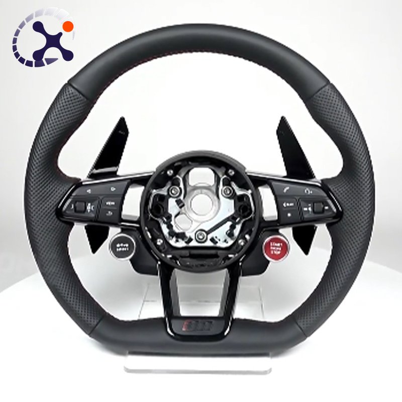 Refit Sport Wheel Racing Wheel Flat leather perforated leather Car Steering Wheel For All Audi R8 All Series