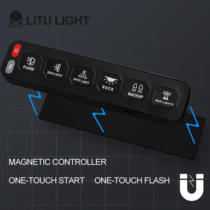 Universal Circuit Control Relay System Wireless 4/6 Gang Switch Panel with Fuse Box Automatic Dimmable ON-Off LED Switch Pod