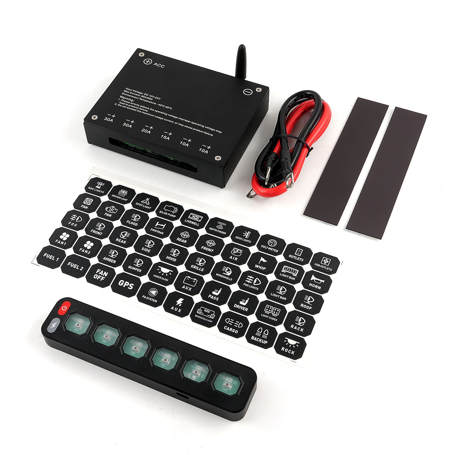 Universal Circuit Control Relay System Wireless 4/6 Gang Switch Panel with Fuse Box Automatic Dimmable ON-Off LED Switch Pod
