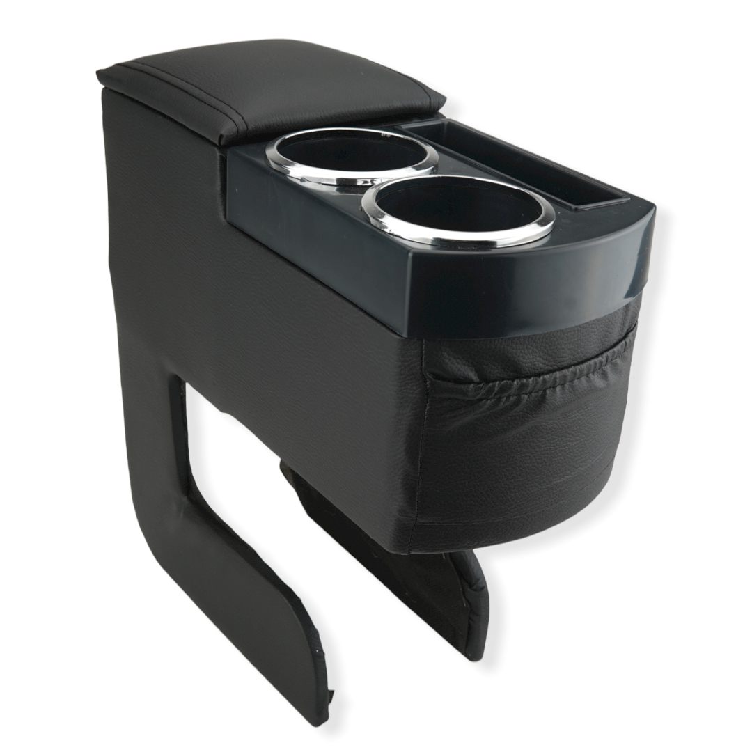 Center Console Armrest Storage Box Universal Two Holes for Bottle