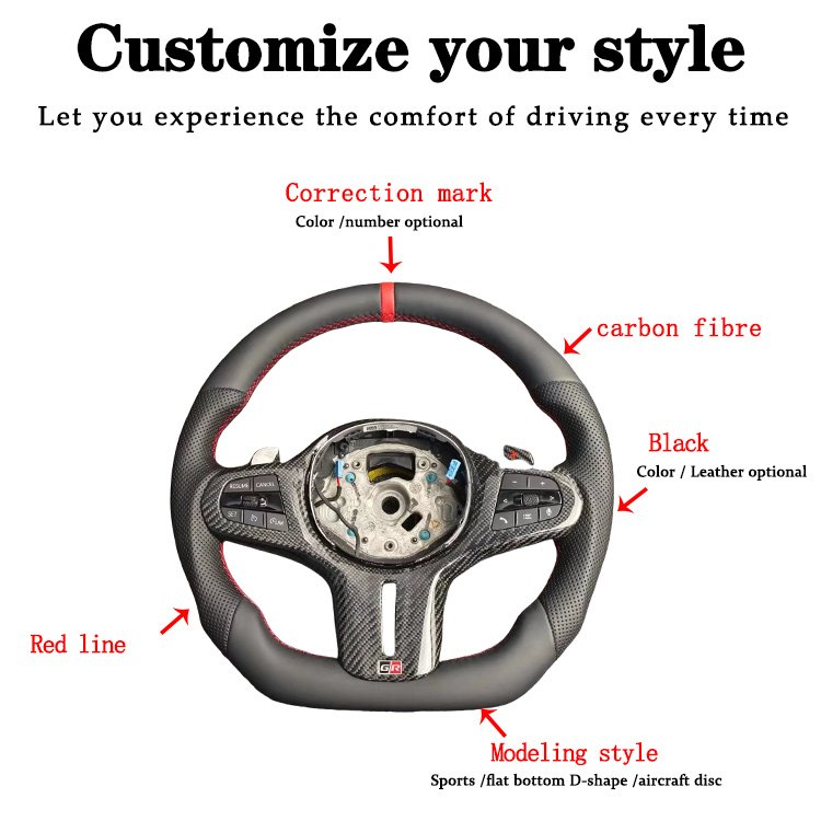 Customized carbon fiber car steering wheel for BMW G-Series G20 G28 G29 G30 G32 G15 G01 G02 G05 G06 G38 G11 G12