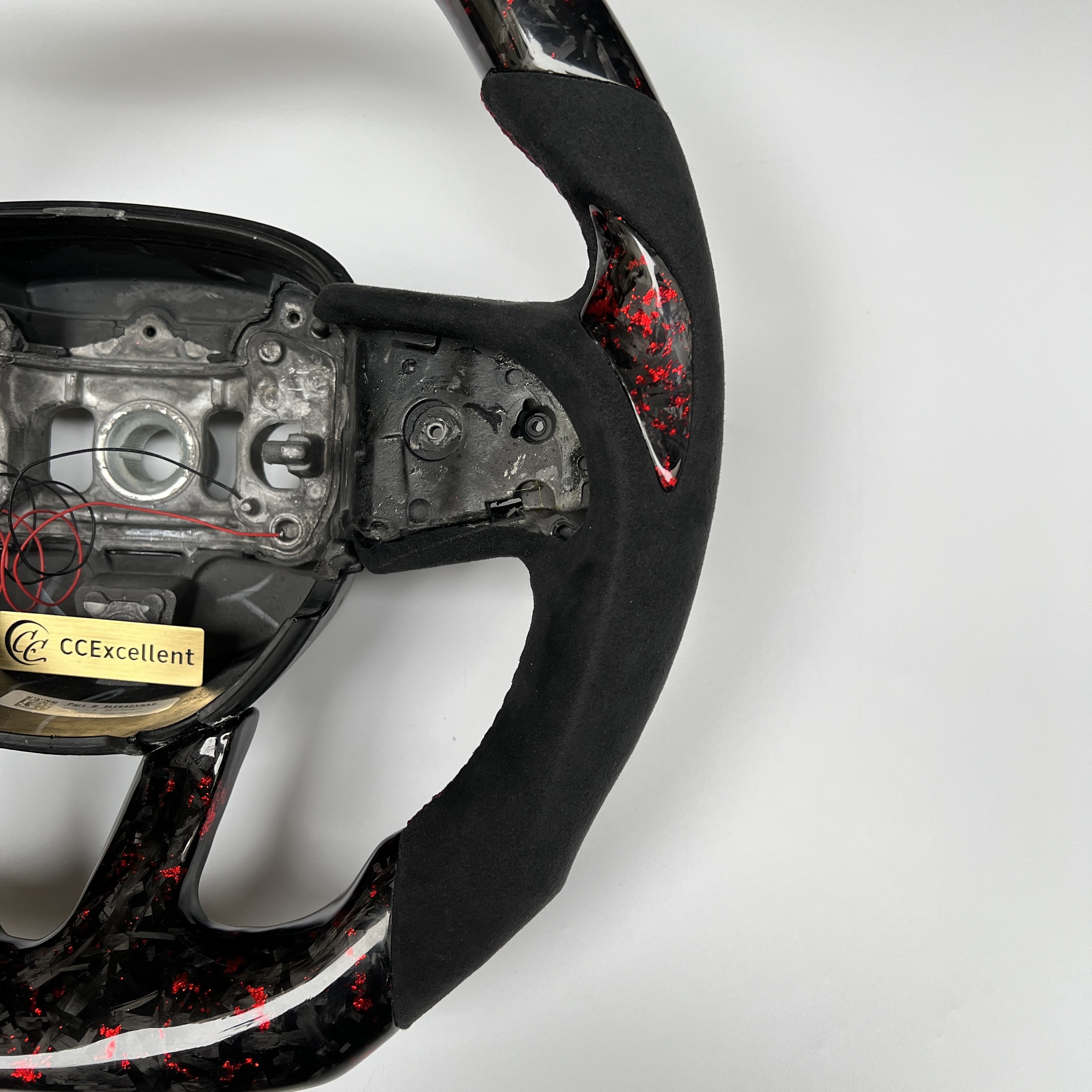 CCexcellent Hot Sale Alcantar-a LED Carbon Fiber Steering Wheel For Dodge Durango Charger Challenger SRT 2015+