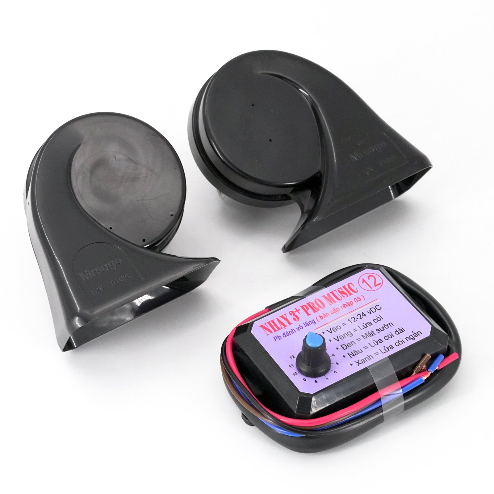 12V NHAY 3+ Pro Musical 12 Tones Loud Horn Kit with 3+ Pro Musical Horn Relay Controller for Cars, Trucks, Vans, Motorcycles