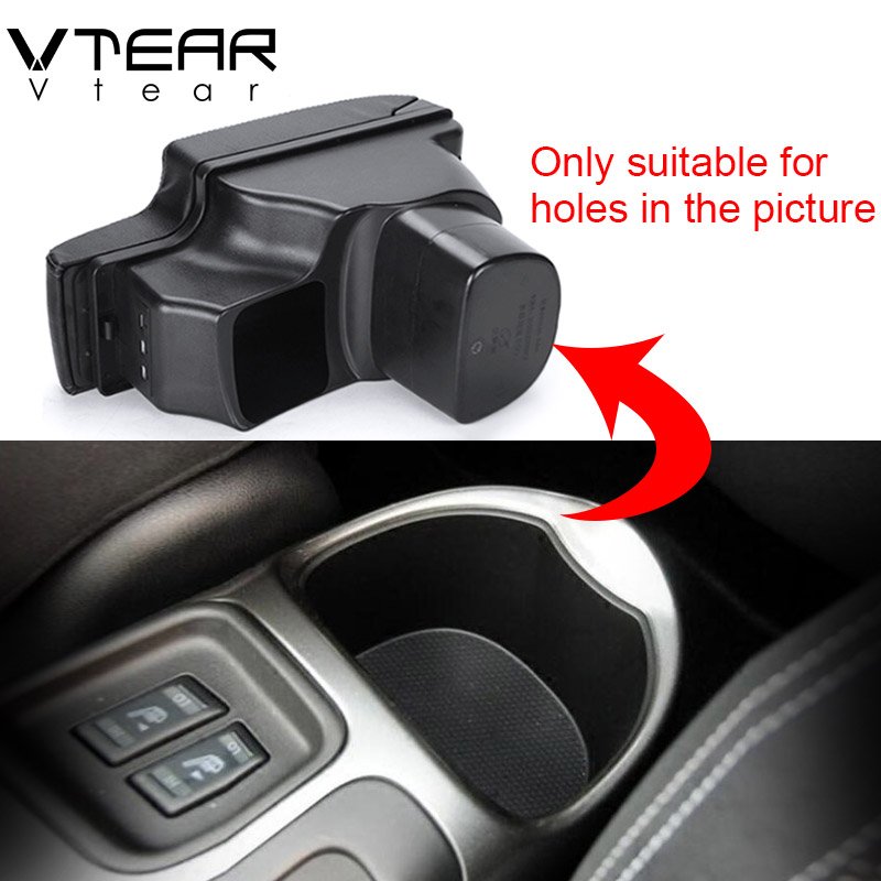 Vtear for Nissan Juke Armrest Leather USB Interface Storage Box Red Thread Car-styling Interior ABS Arm Rest Accessories