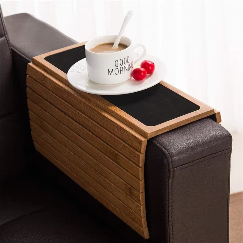 Bamboo Clip Table Folding Table Sofa Armrest Tray Foldable Bamboo Sofa Couch Arm Storage Tray Table Bamboo Sofa Arm Tray